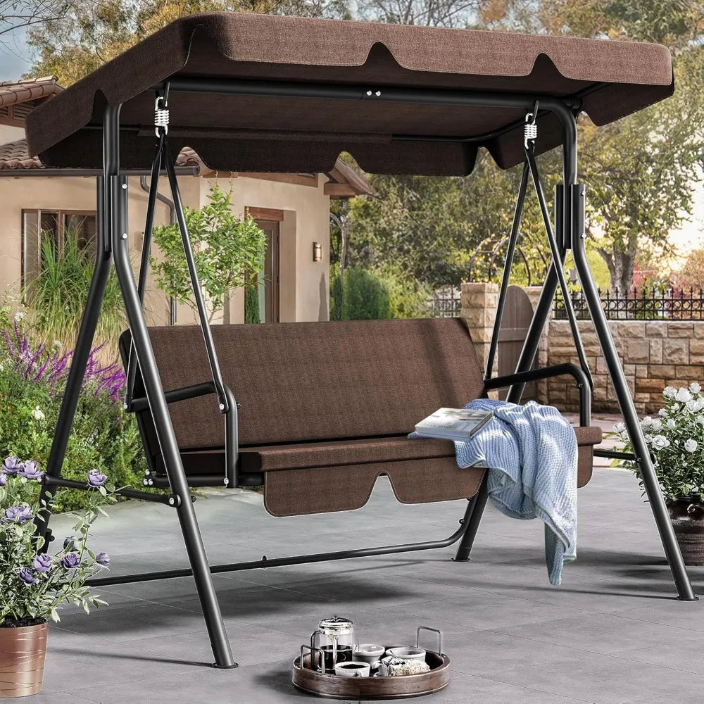 Patio Swing Front Porch Swing for Adults 3 Seat Porch Swings